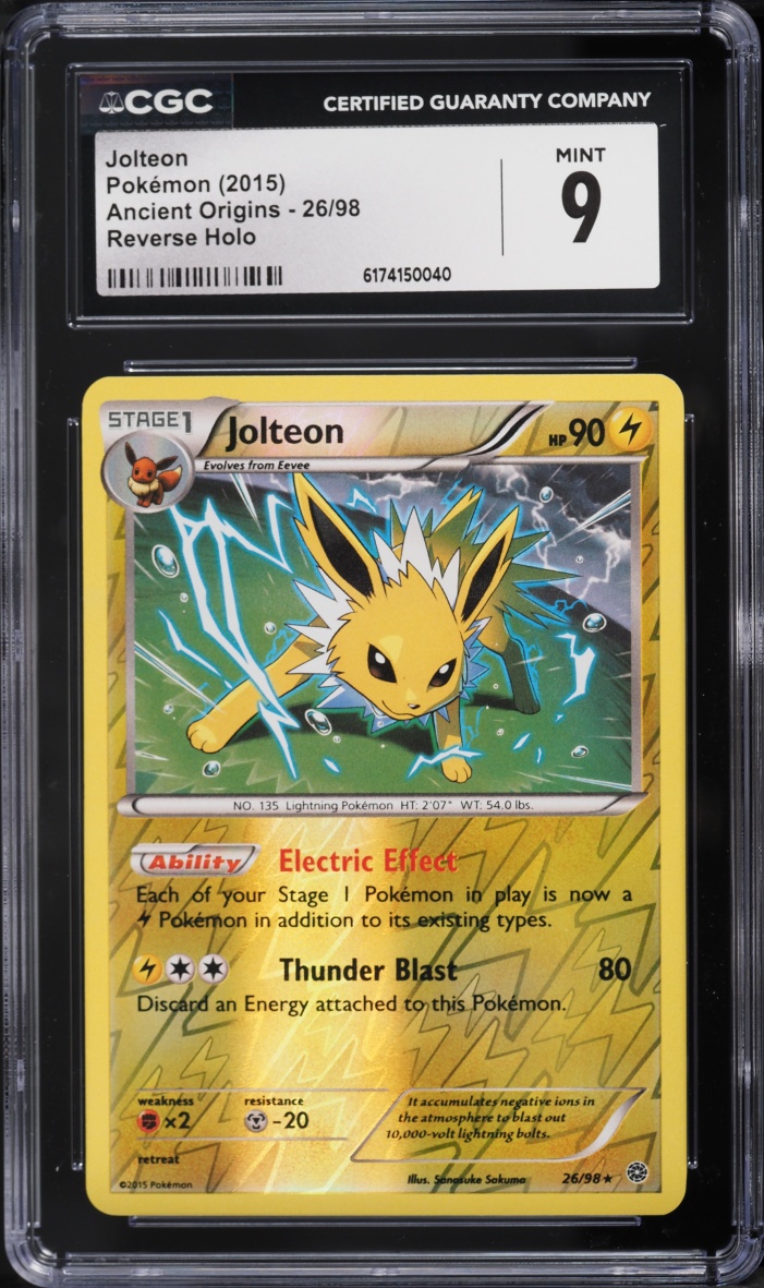 2015 Pokemon XY Ancient Origins Reverse Holo Jolteon #26 CGC 9 MINT