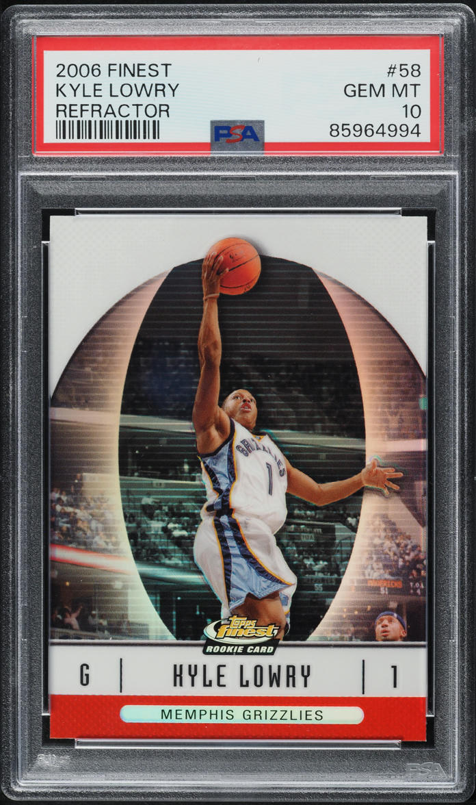 2006 Finest Refractor Kyle Lowry ROOKIE #58 PSA 10 GEM MINT
