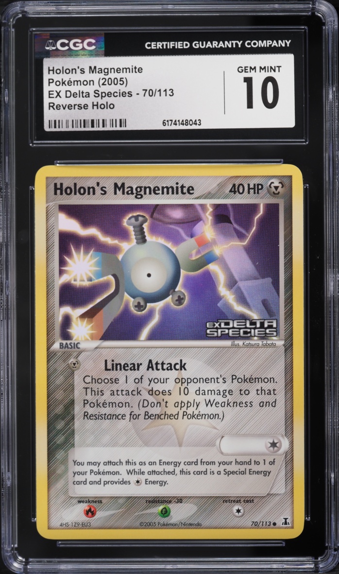 2005 Pokemon EX Delta Species Reverse Holo Holon's Magnemite #70 CGC 10 GEM MINT