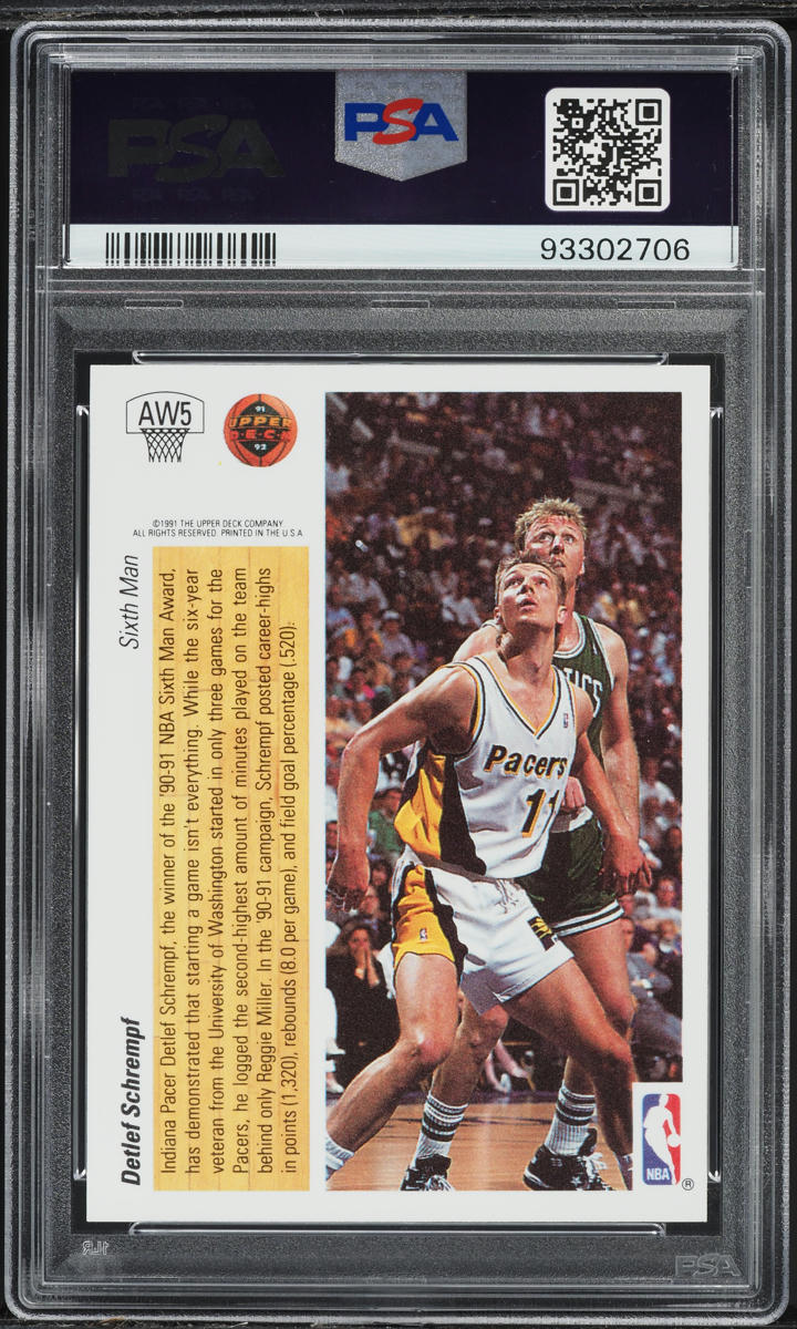 1991 Upper Deck Award Winner Holograms Detlef Schrempf #AW5 PSA 9 MINT