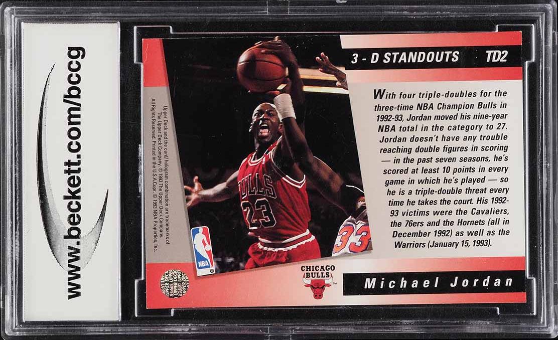 1993 Upper Deck Triple Double Michael Jordan #TD2 BCCG 9