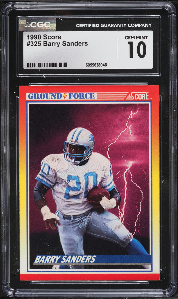 1990 Score Football Barry Sanders #325 CGC 10 GEM MINT