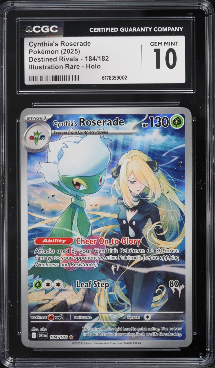 2025 Pokemon Scarlet & Violet Destined Rivals IR Cynthia's Roserade #184 CGC 10 GEM MINT