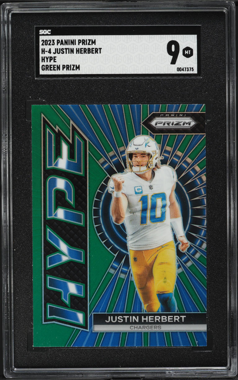 2023 Panini Prizm Hype Green Justin Herbert #H-4 SGC 9 MINT