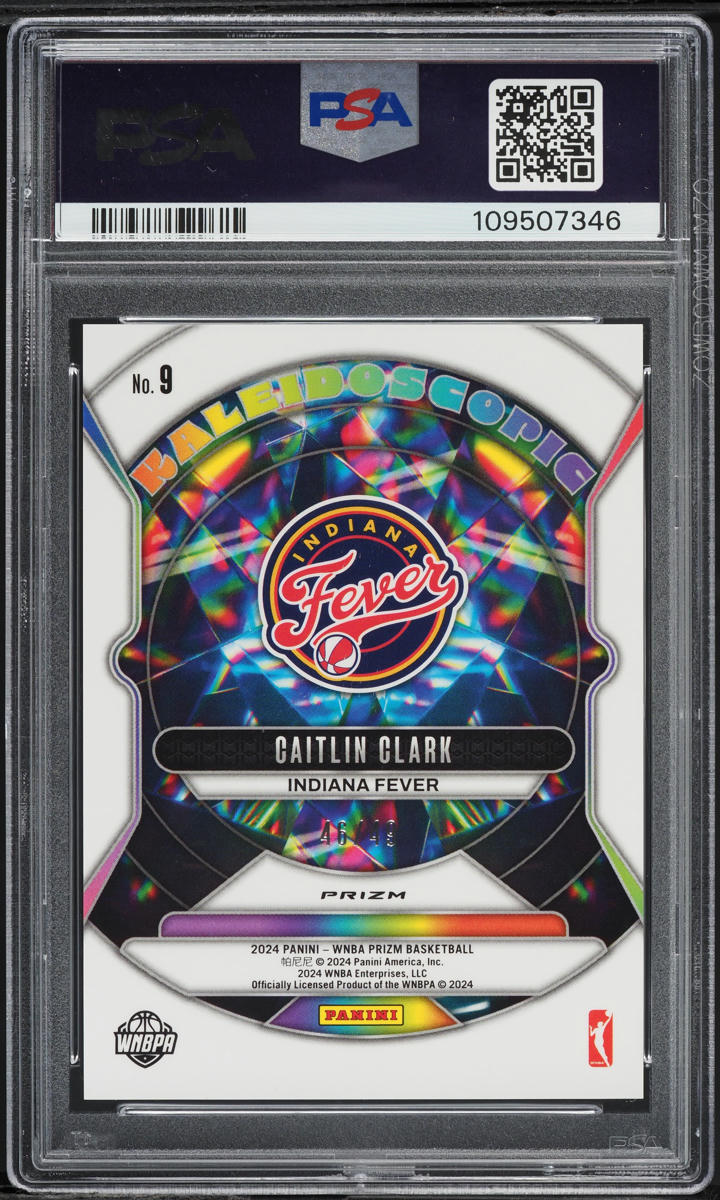 2024 Panini Prizm WNBA Kaleidoscopic Blue Caitlin Clark ROOKIE /49 #9 PSA 10 GEM