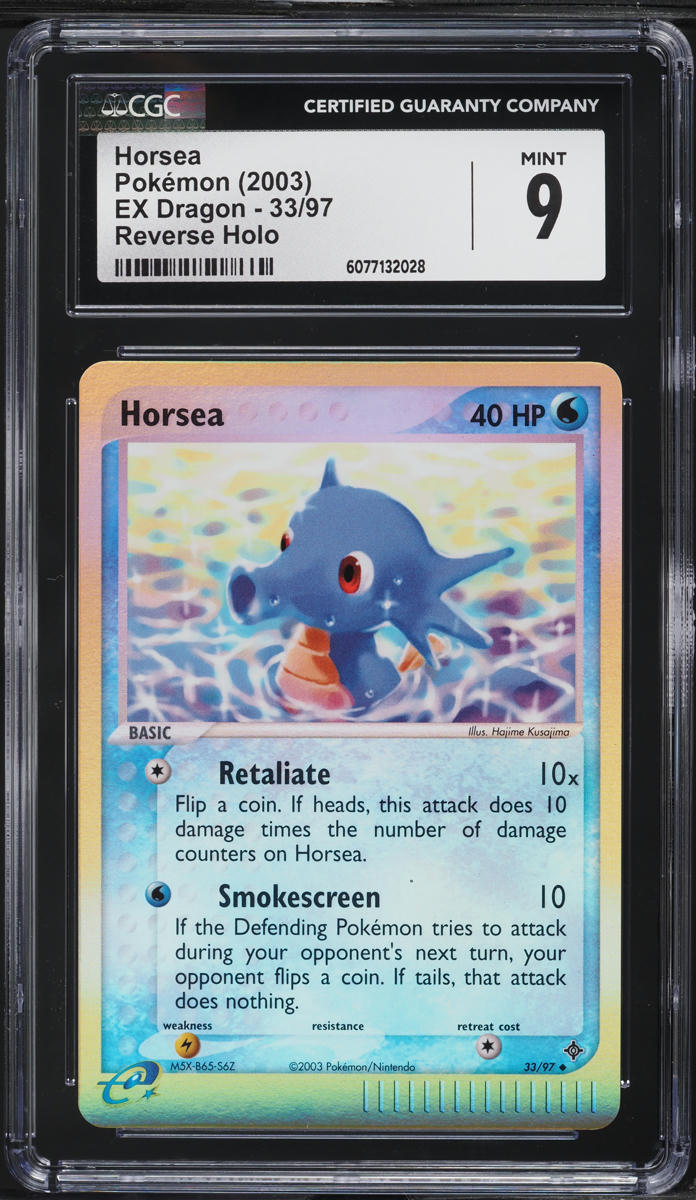 2003 Pokemon EX Dragon Reverse Holo Horsea #33 CGC 9 MINT