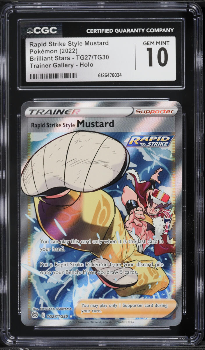 2022 Pokemon Sword & Shield Brilliant Stars CHR Rapid Strike Style Mustard #TG27 CGC 10 GEM
