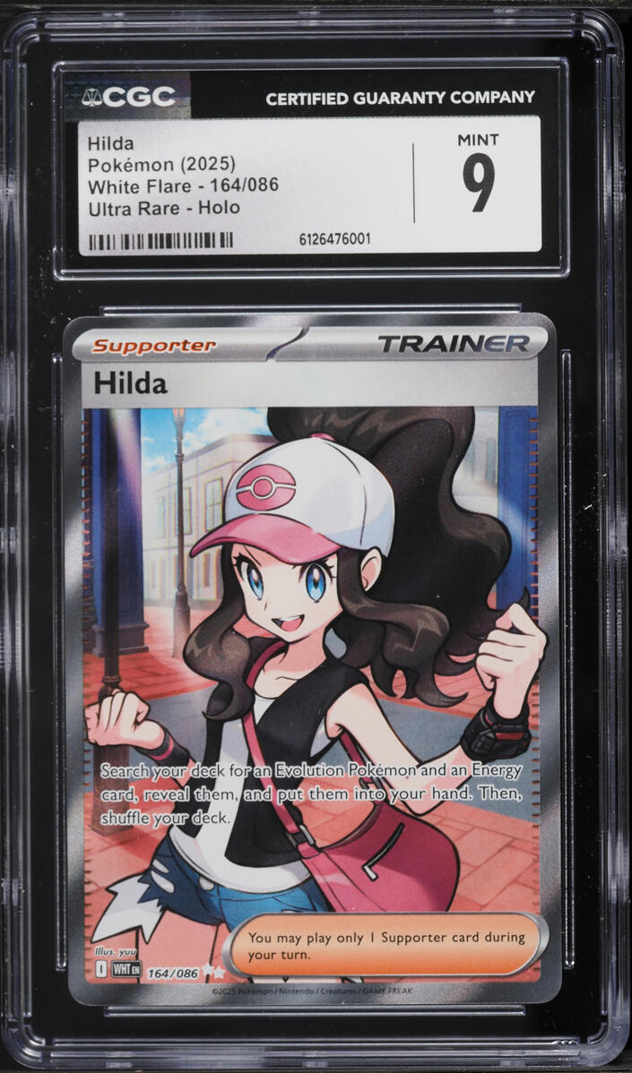 2025 Pokemon Scarlet & Violet White Flare Full Art Hilda #164 CGC 9 MINT