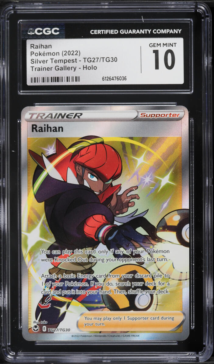 2022 Pokemon Sword & Shield Silver Tempest CHR Raihan #TG27 CGC 10 GEM MINT
