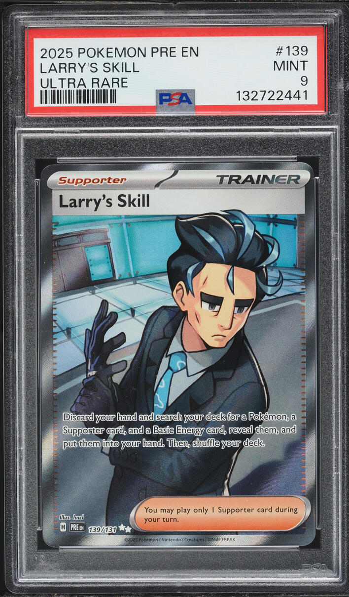 2025 Pokemon Scarlet & Violet Prismatic Evolutions Full Art Larry's Skill #139 PSA 9 MINT