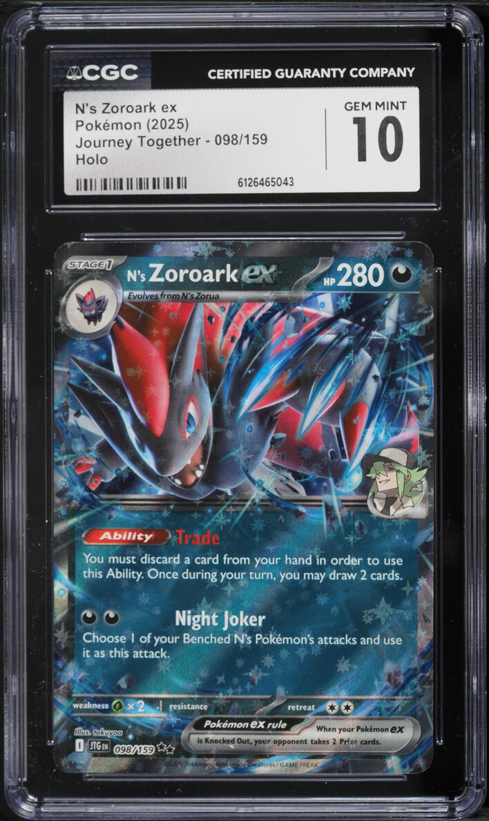 2025 Pokemon Scarlet & Violet Journey Together Holo N's Zoroark ex #98 CGC 10 GEM MINT