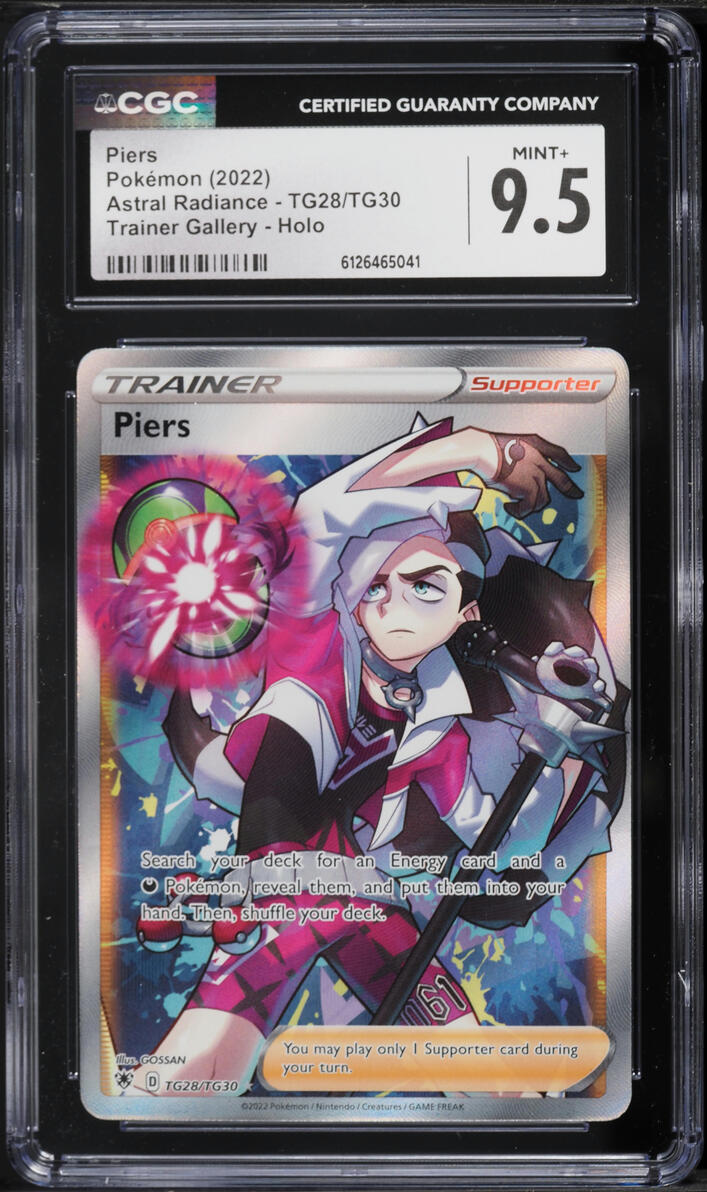 2022 Pokemon Sword & Shield Astral Radiance Trainer Gallery Holo Piers #TG28 CGC 9.5 MINT+
