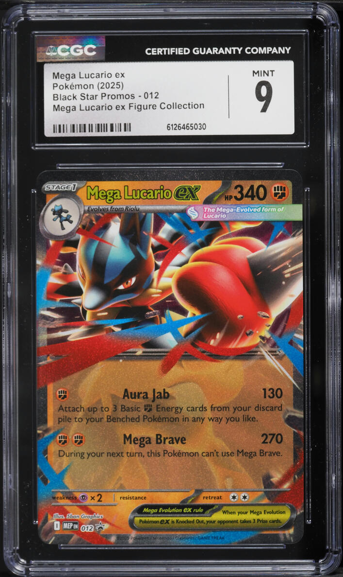 2025 Pokemon Mega Evolution Promo Figure Collection Mega Lucario ex #12 CGC 9 MINT