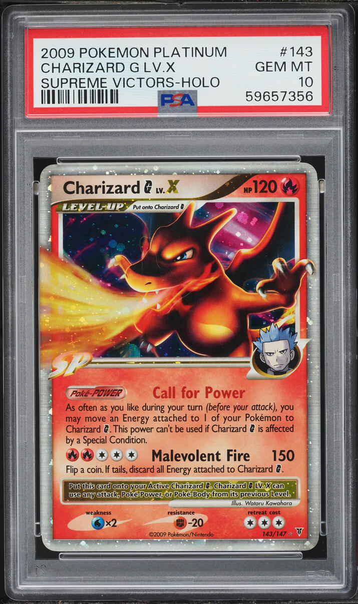 2009 Pokemon Platinum Supreme Victors Holo Charizard G Lv.X #143 PSA 10 GEM MINT