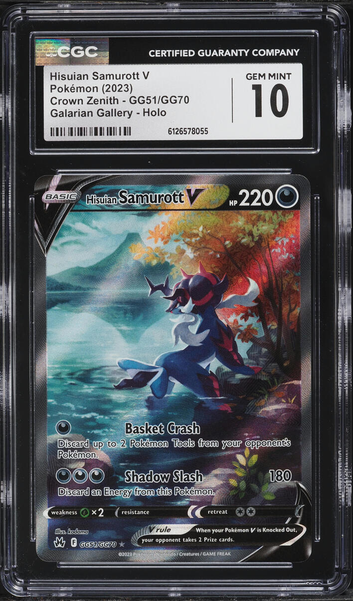 2023 Pokemon Sword & Shield Crown Zenith Alt Art Hisuian Samurott V #GG51 CGC 10 GEM MINT