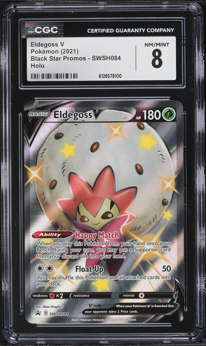 2021 Pokemon Sword & Shield Promo Shining Fates Full Art Shiny Eldegoss V #SWSH084 CGC 8 NM-MT