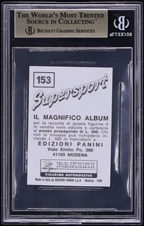 1986 Panini Supersport Sticker Mike Tyson ROOKIE #153 BGS 9.5 GEM MINT