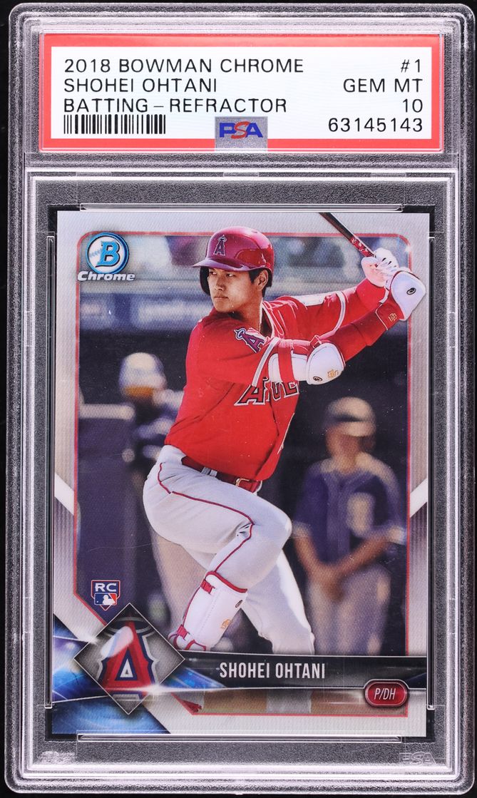 2018 Bowman Chrome Refractor Shohei Ohtani ROOKIE /499 #1 PSA 10 GEM MINT