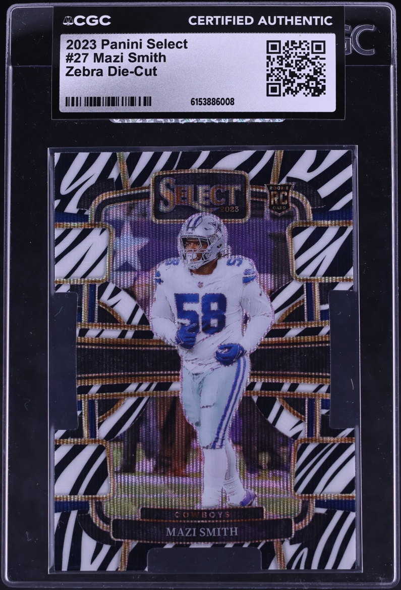 2023 Select Concourse Zebra Die-Cut Mazi Smith ROOKIE #27 CGC AUTH