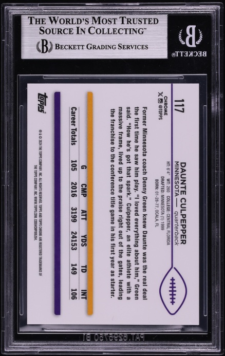 2024 Topps Chrome Superfractor Daunte Culpepper 1/1 #117 BGS 8.5 NM-MT+