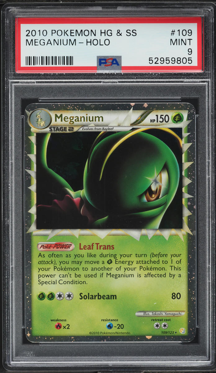 2010 Pokemon HeartGold & SoulSilver Holo Prime Meganium #109 PSA 9 MINT