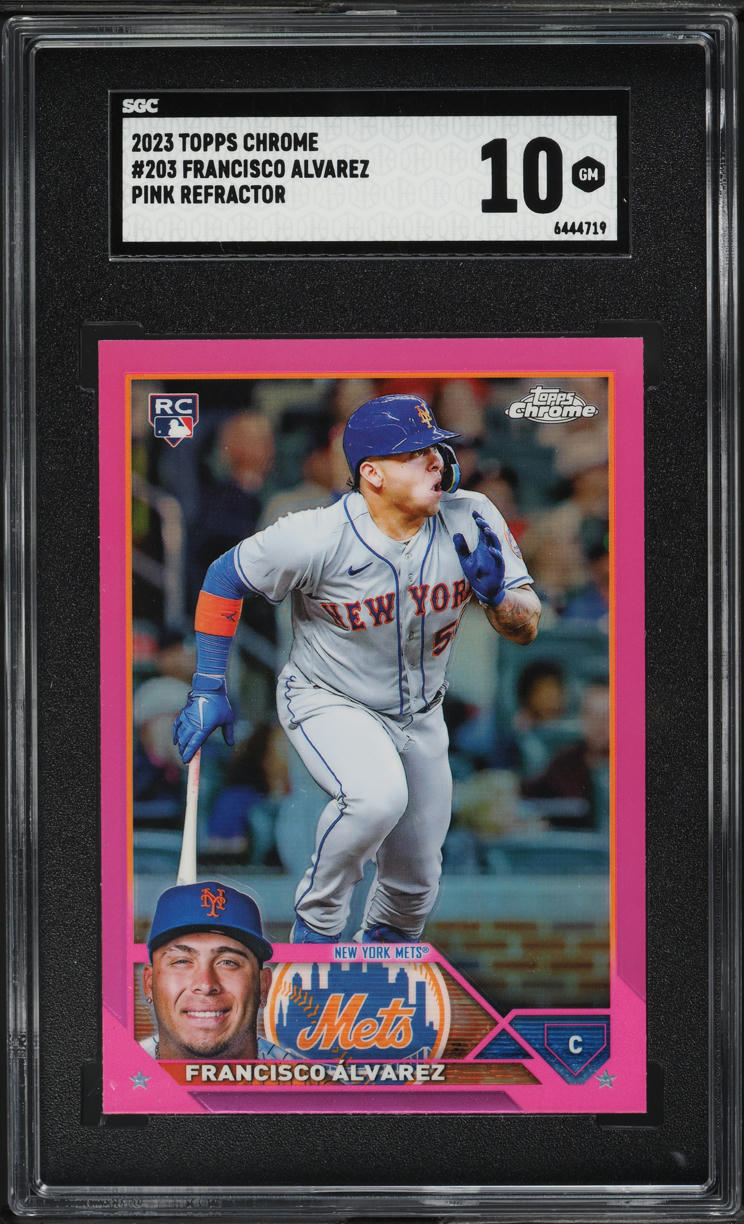 2023 Topps Chrome Pink Refractor Francisco Alvarez ROOKIE #203 SGC 10 GEM MINT