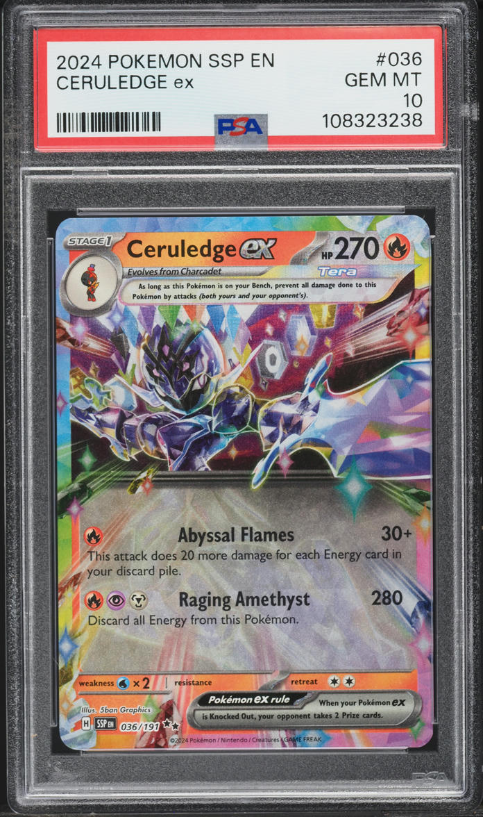 2024 Pokemon Scarlet & Violet Surging Sparks Holo Ceruledge ex #36 PSA 10 GEM MINT