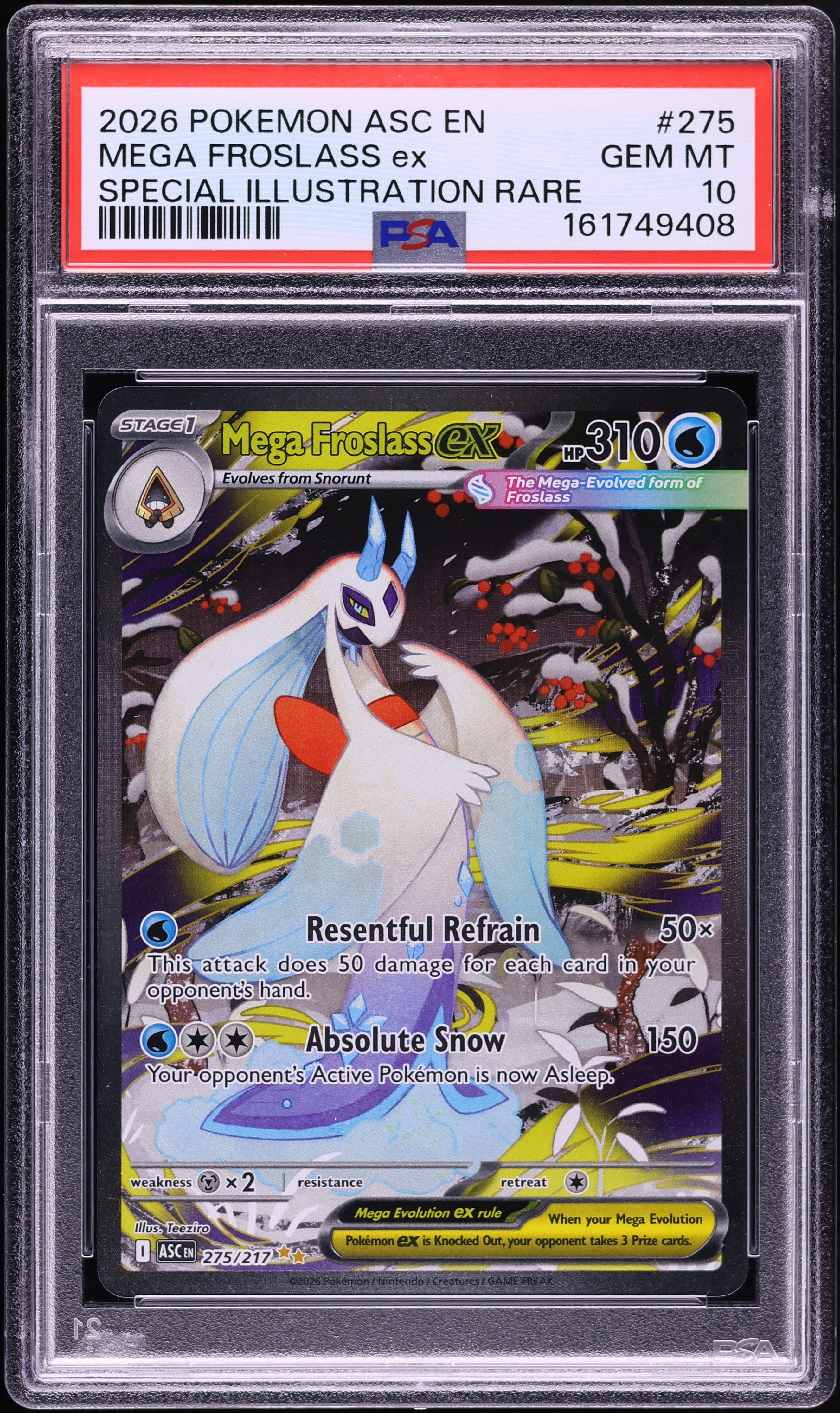 2026 Pokemon Mega Evolution Ascended Heroes SIR Mega Froslass ex #275 PSA 10 GEM MINT