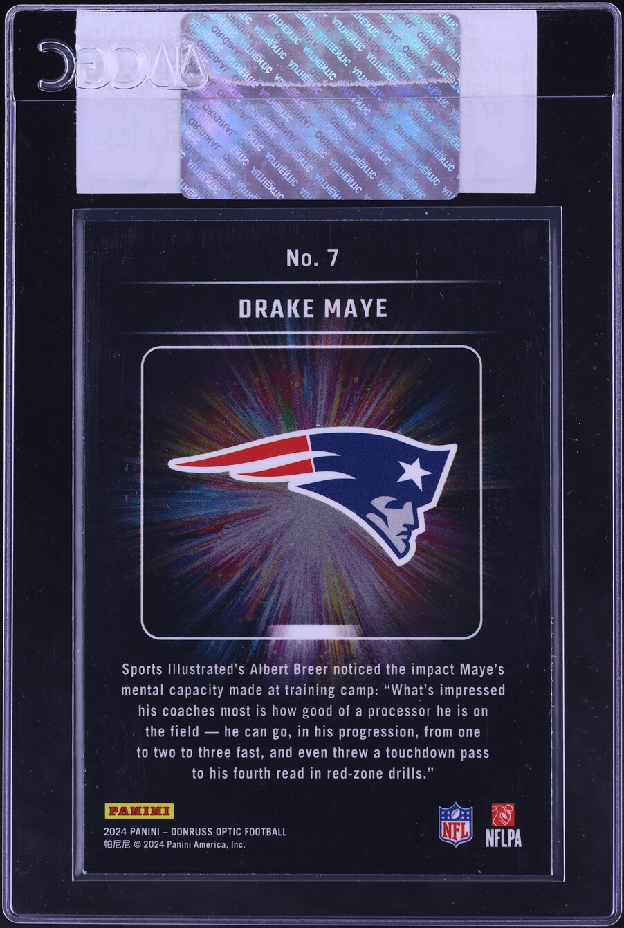 2024 Donruss Optic Light It Up Drake Maye ROOKIE #7 CGC AUTH