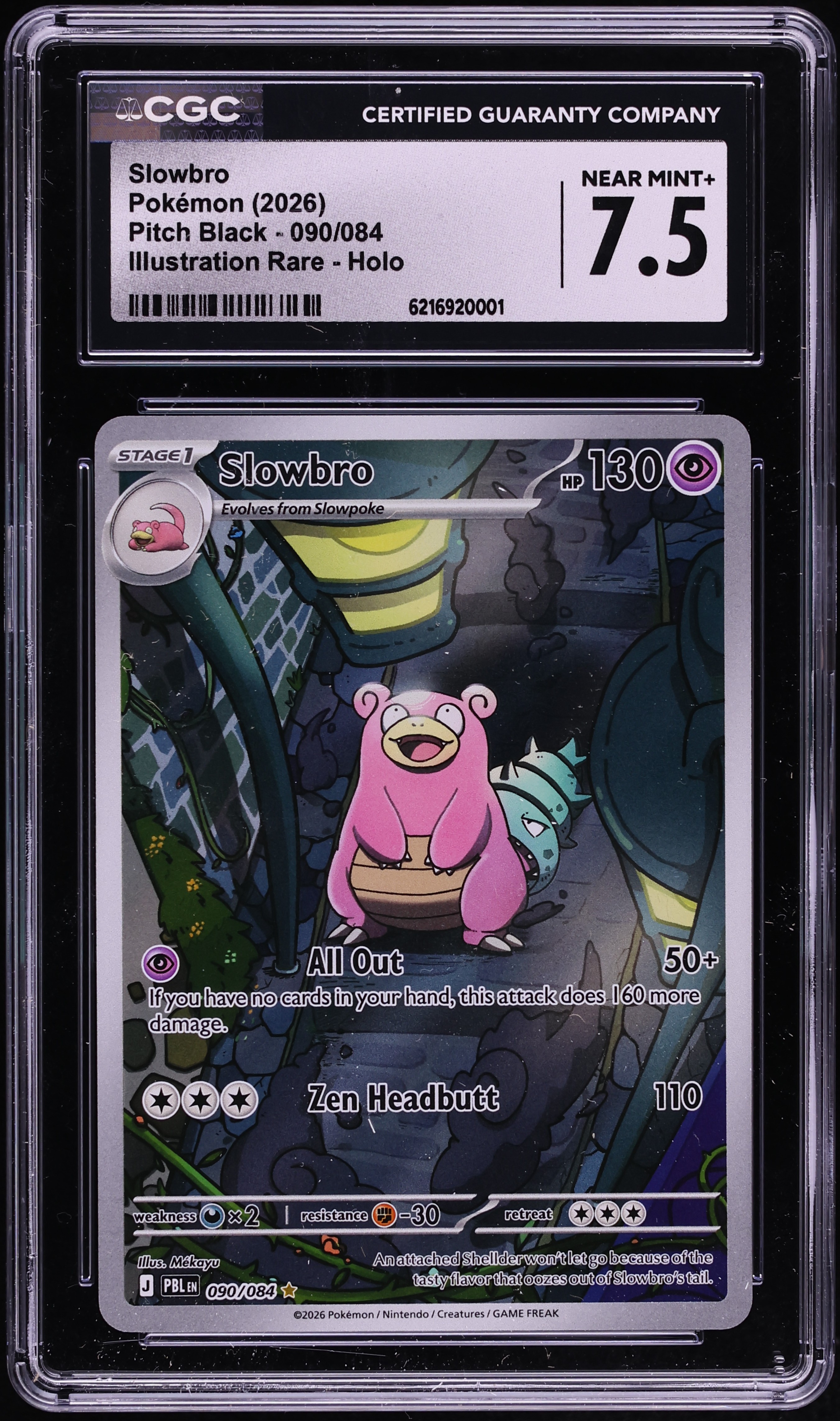 2026 Pokemon Mega Evolution Pitch Black IR Slowbro #90 CGC 7.5 NRMT+