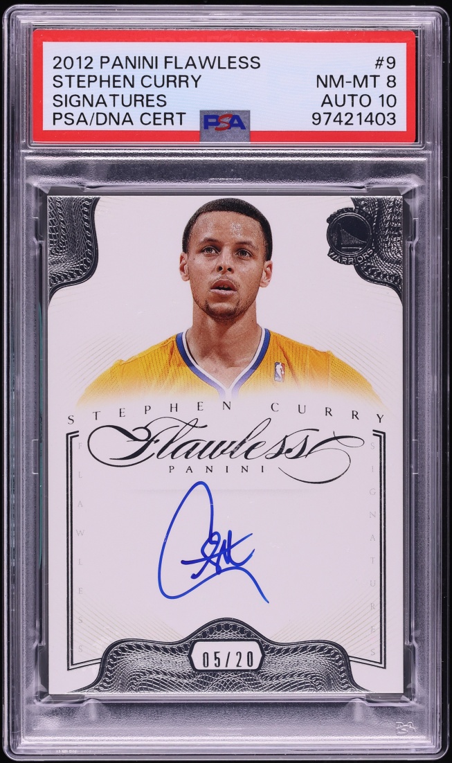 2012 Panini Flawless Stephen Curry AUTO DNA 10 /20 #9 PSA 8 NM-MT