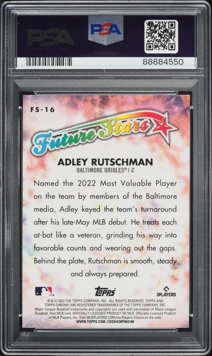 2023 Topps Chrome Future Stars Adley Rutschman ROOKIE #FS-16 PSA 10 GEM MINT