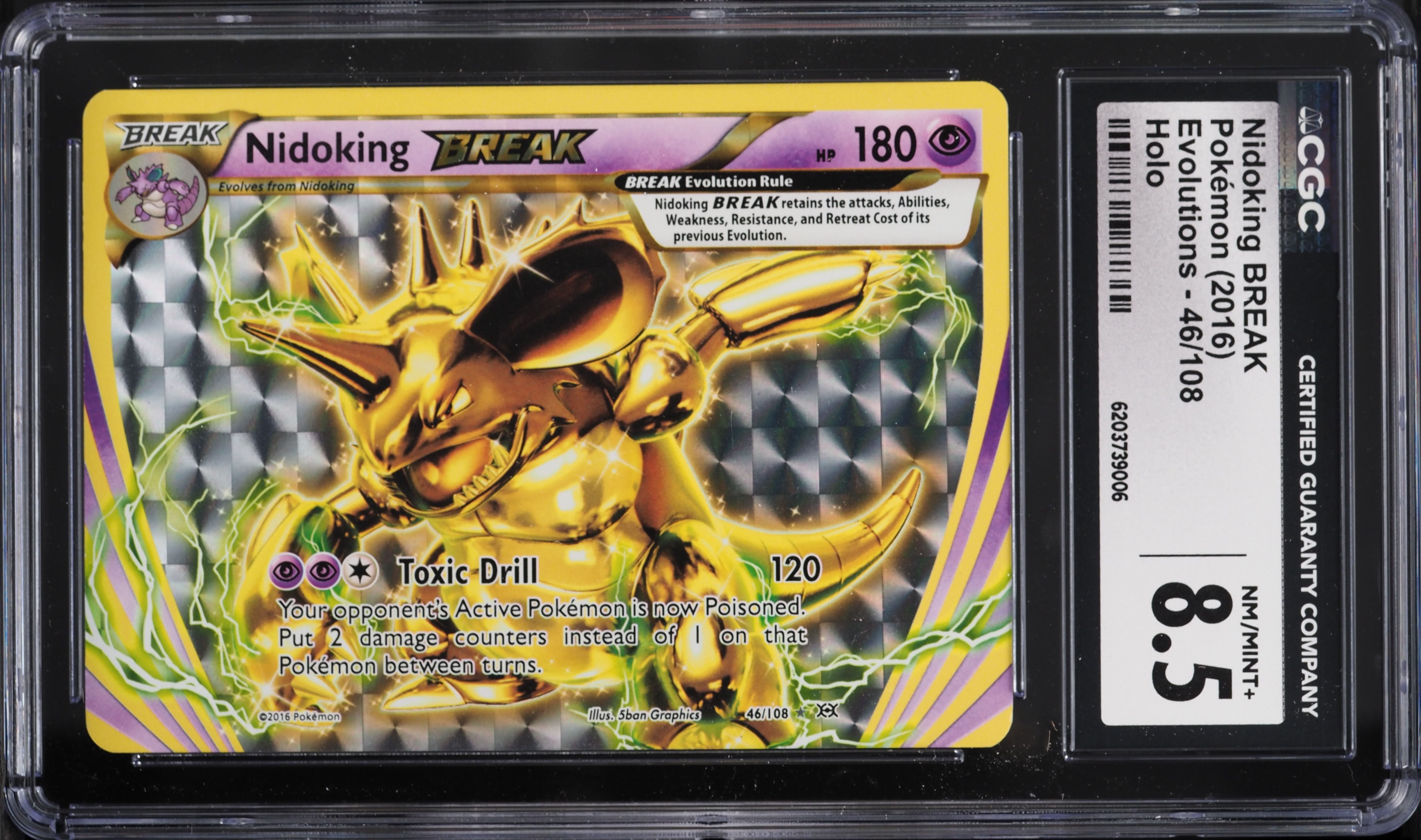 2016 Pokemon XY Evolutions Nidoking BREAK #46 CGC 8.5 NM-MT+