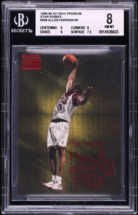 1998 Skybox Premium Star Rubies Ninety Fine Allen Iverson /50 #209 BGS 8 NM-MT