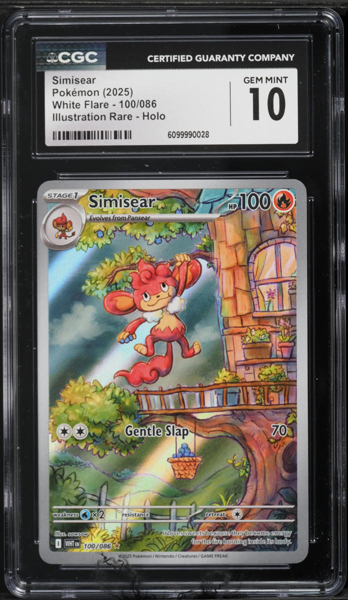 2025 Pokemon Scarlet & Violet White Flare IR Simisear #100 CGC 10 GEM ...