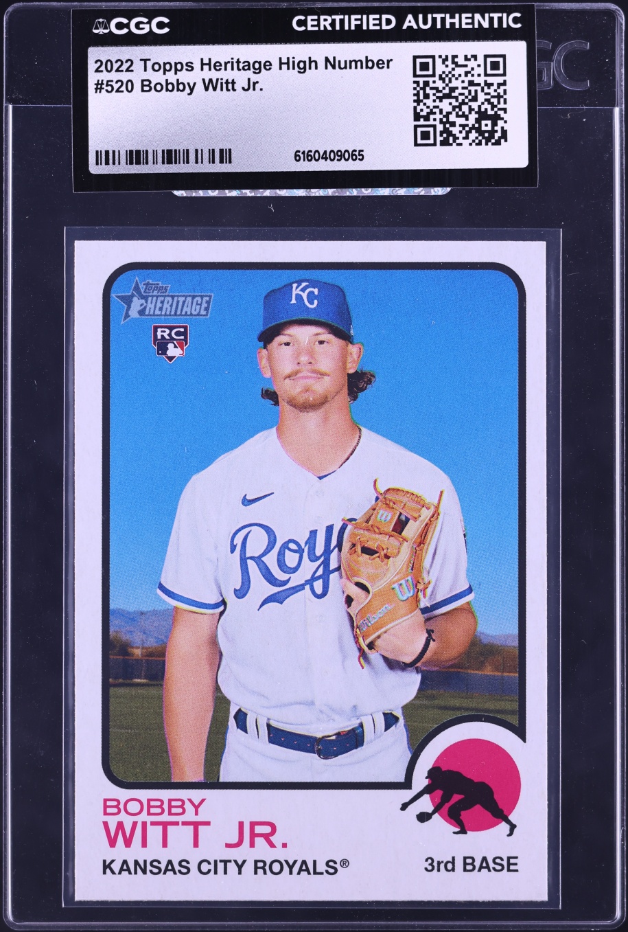 2022 Topps Heritage High Number Bobby Witt Jr. ROOKIE #520 CGC AUTH