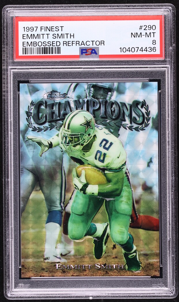 1997 Finest Embossed Refractor Emmitt Smith #290 PSA 8 NM-MT