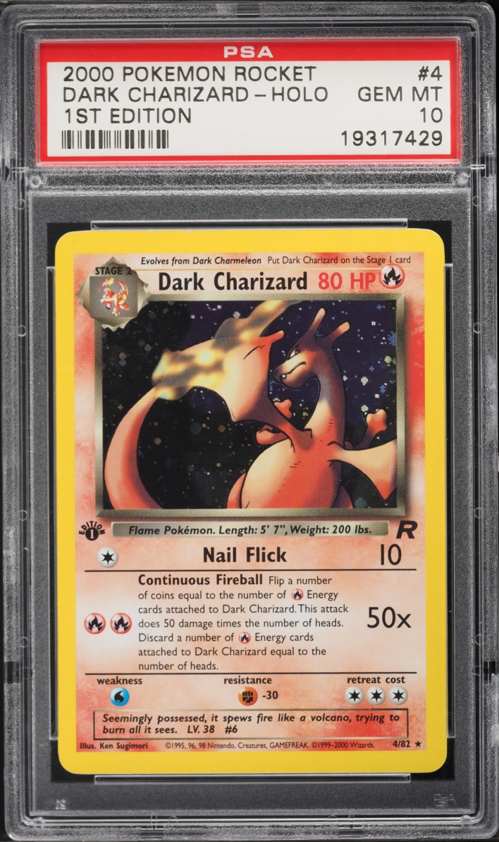 2000 Pokemon Team Rocket 1st Edition Holo Dark Charizard #4 PSA 10 GEM MINT
