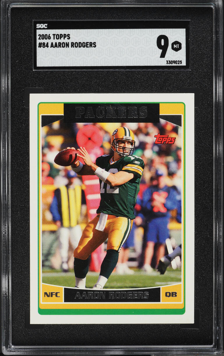 2006 Topps Football Aaron Rodgers #84 SGC 9 MINT