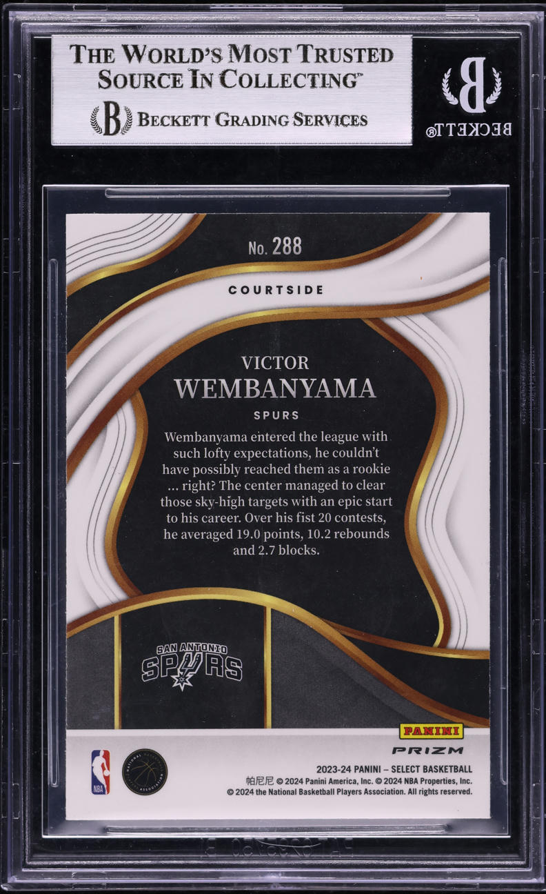 2023 Select Courtside Prizm Tiger Victor Wembanyama ROOKIE #288 BGS 9 MINT