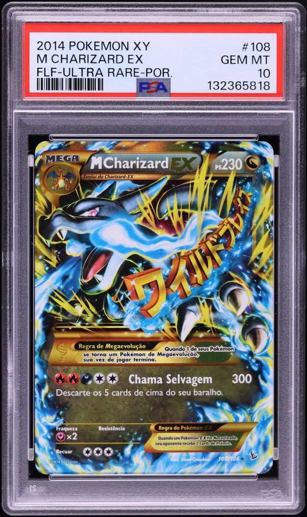 2014 Pokemon Portuguese XY Flashfire Holo M Charizard EX #108 PSA 10 GEM MINT