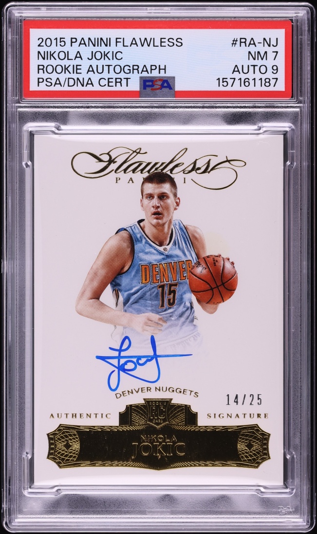 2015 Panini Flawless Nikola Jokic ROOKIE AUTO DNA 9 /25 #RA-NJ PSA 7 NRMT