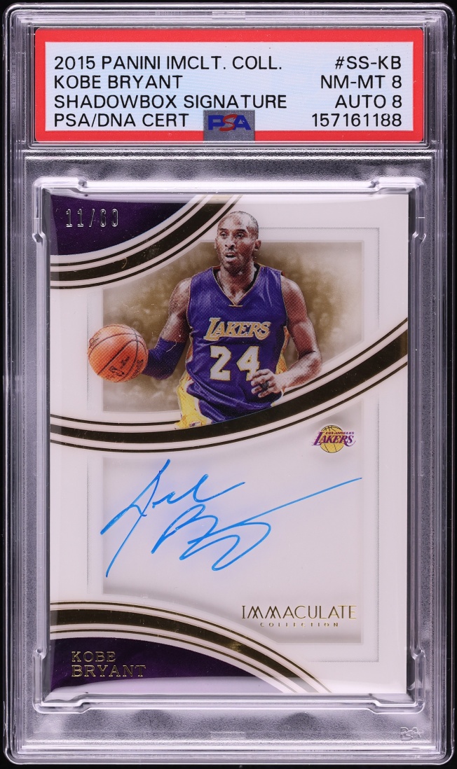 2015 Immaculate Collection Shadowbox Signature Kobe Bryant AUTO DNA 8 /60 #SS-KB PSA 8 NM-MT