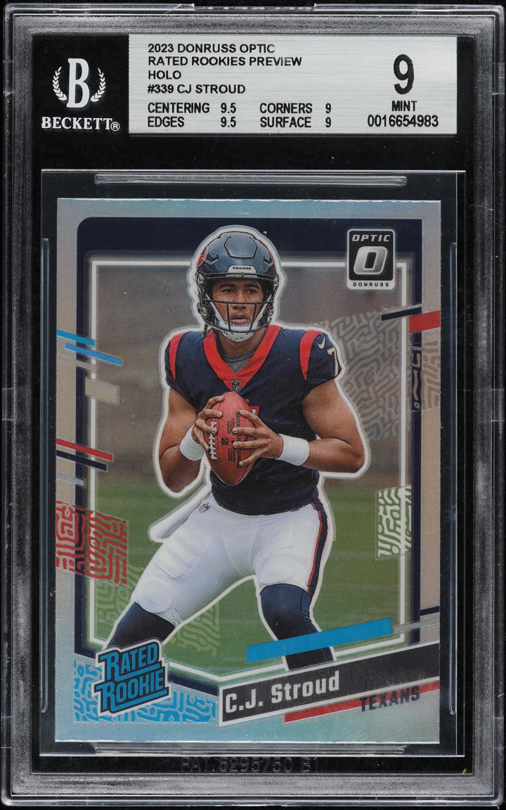 2023 Donruss Optic Preview Holo CJ Stroud ROOKIE #339 BGS 9 MINT