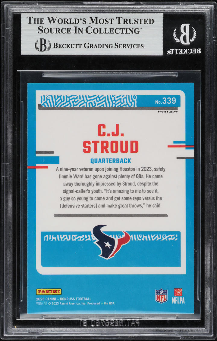 2023 Donruss Optic Preview Holo CJ Stroud ROOKIE #339 BGS 9 MINT