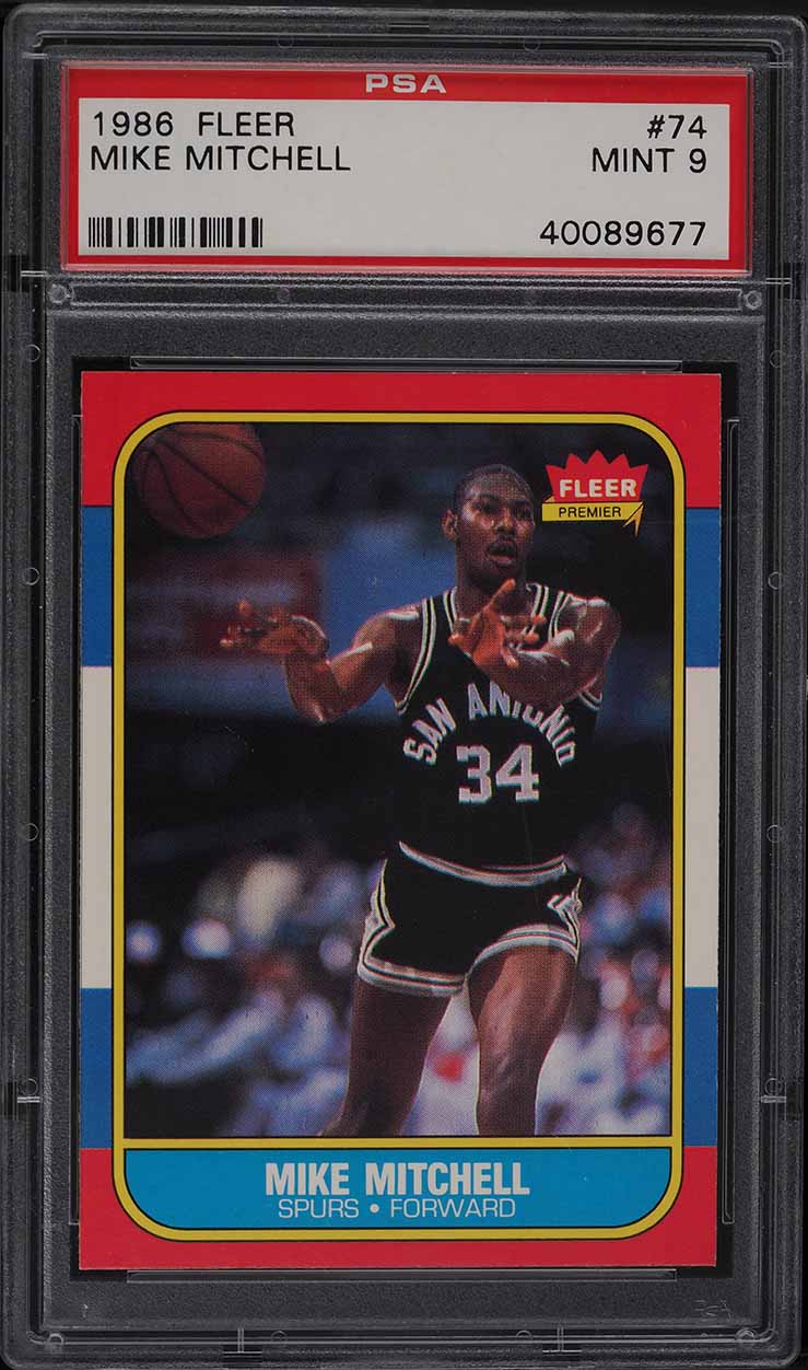 1986 Fleer Basketball Mike Mitchell #74 PSA 9 MINT