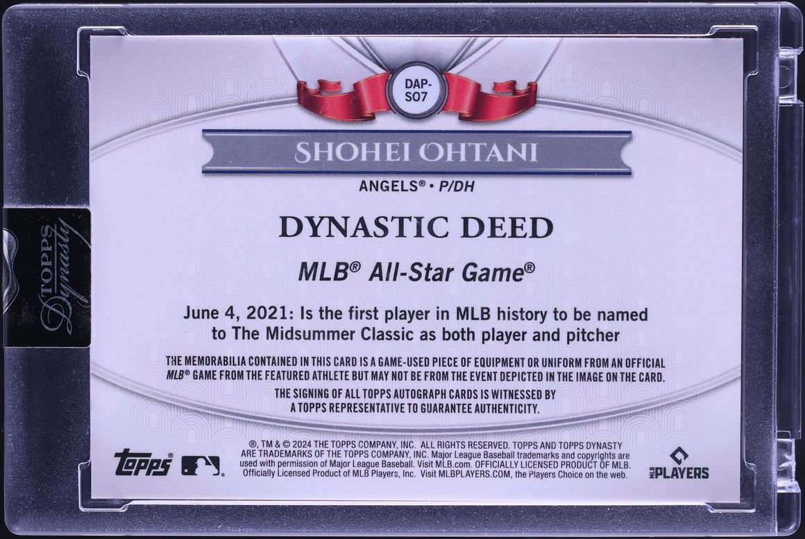 2024 Topps Dynasty Shohei Ohtani PATCH AUTO /10 #DAP-SO7