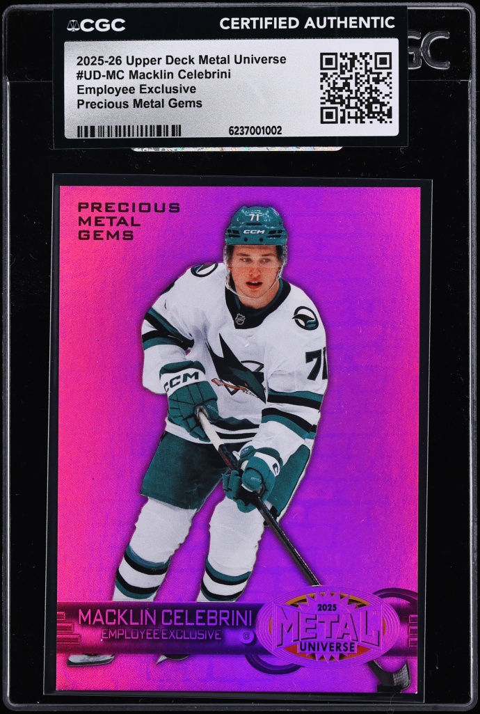 2025 Metal Universe Employee Exclusive Precious Metal Gems PMG Macklin Celebrini CGC AUTH
