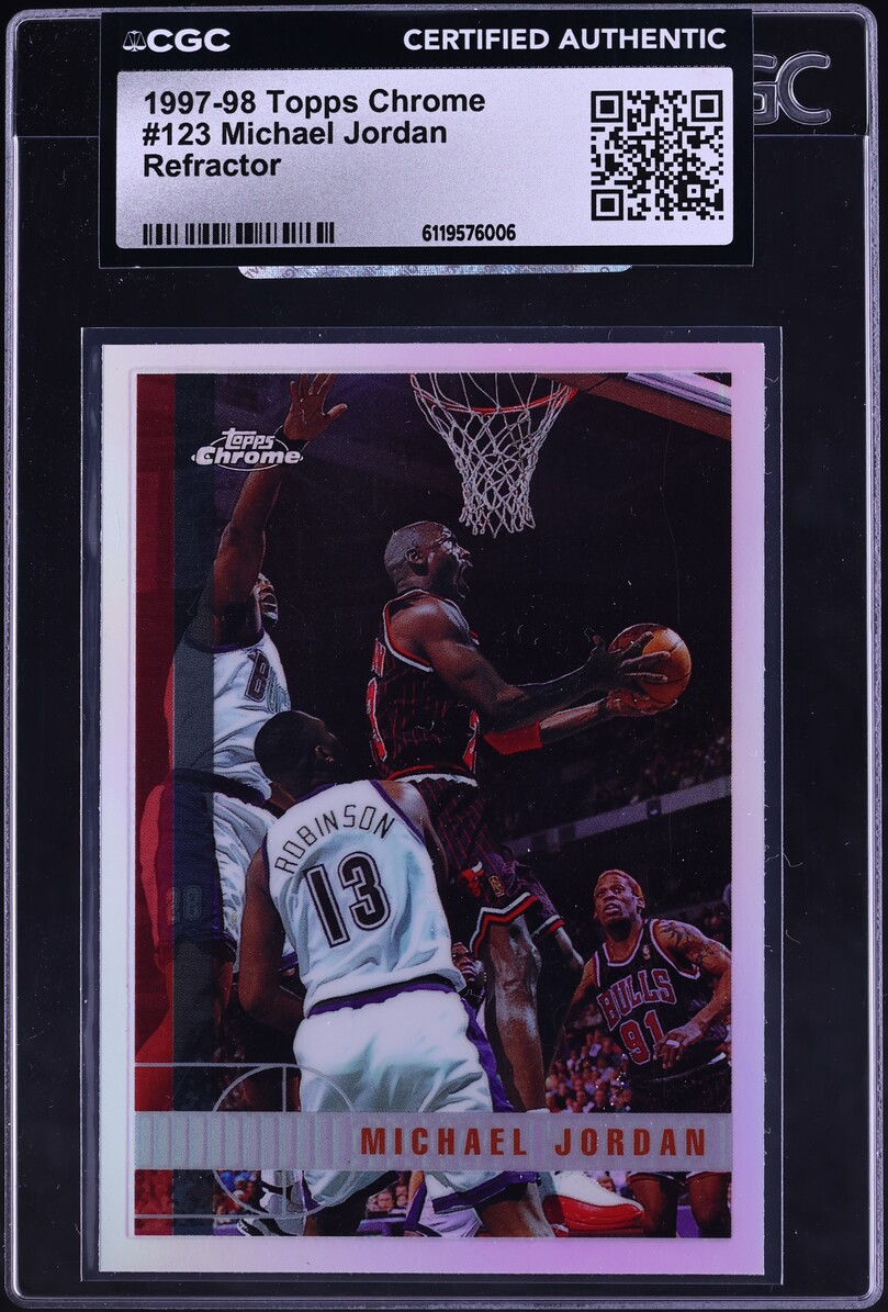 1997 Topps Chrome Refractor Michael Jordan #123 CGC AUTH