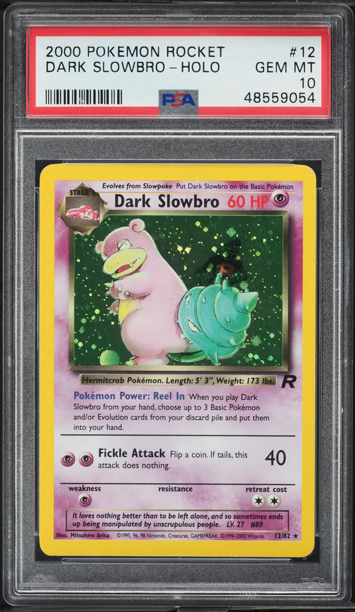 2000 Pokemon Team Rocket Holo Dark Slowbro #12 PSA 10 GEM MINT